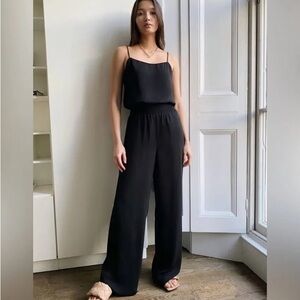 Aritzia Scala Black Wide-Leg Jumpsuit with Spaghetti Straps